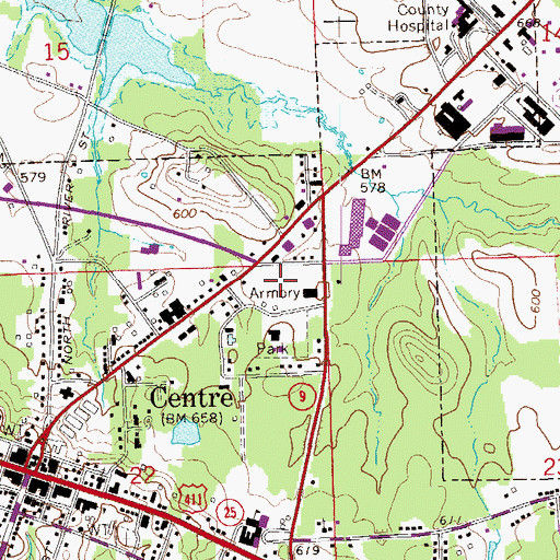 Topographic Map of Windom Ball Field, AL