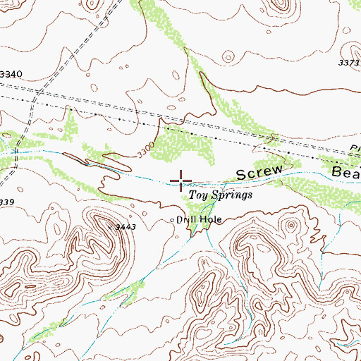 Topographic Map of Toy Springs, TX