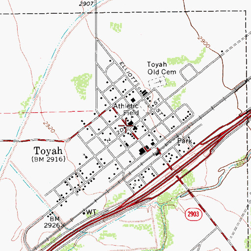 Topographic Map of Toyah, TX