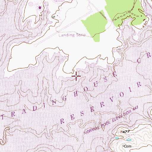 Topographic Map of Tradinghouse Creek Reservoir, TX