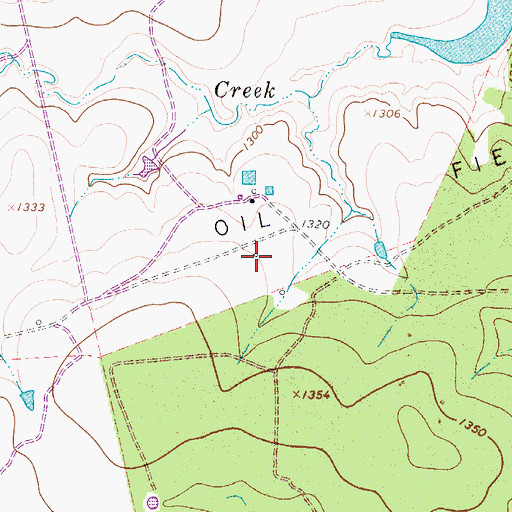 Topographic Map of Travis Oil Field, TX