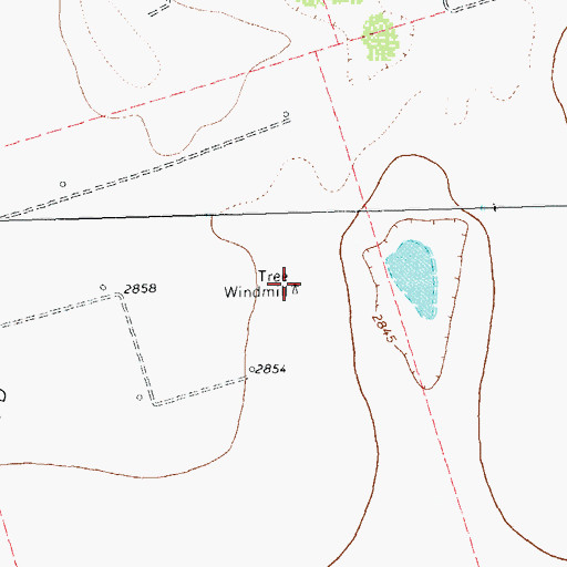 Topographic Map of Tree Windmill, TX