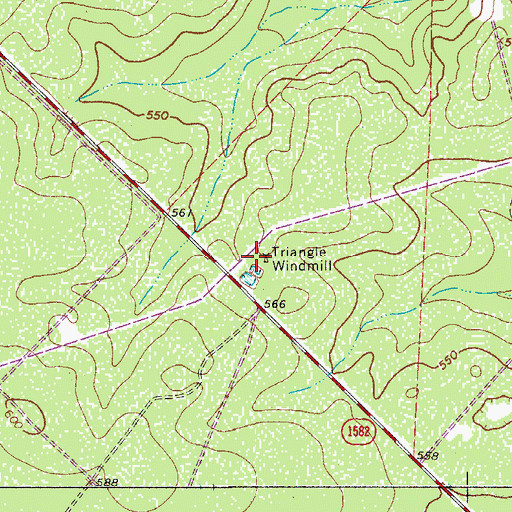 Topographic Map of Triangle Windmill, TX