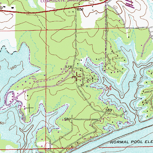 Topographic Map of Summer Estates, AL