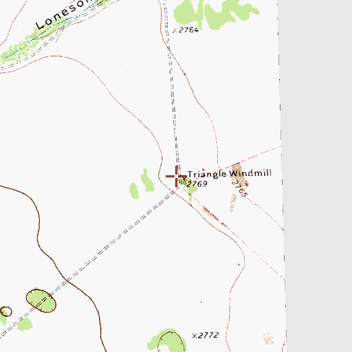 Topographic Map of Triangle Windmill, TX