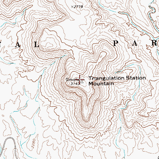 Topographic Map of Triangulation Station Mountain, TX