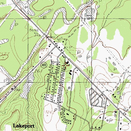Topographic Map of Trinity Church, TX