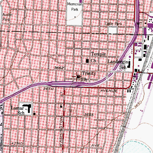 Topographic Map of Trinity Church, TX