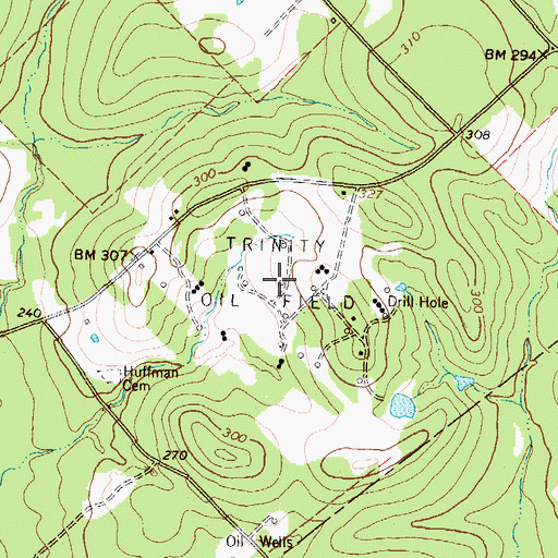 Topographic Map of Trinity Oil Field, TX