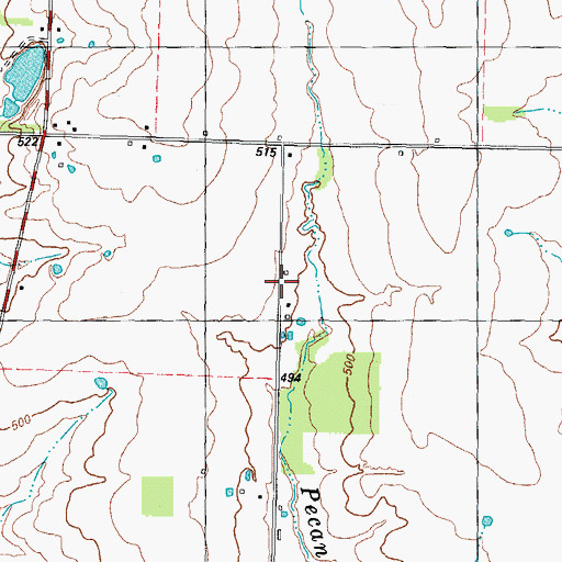 Topographic Map of Trinity School, TX