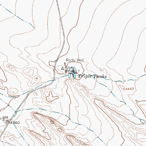 Topographic Map of Triple Tanks, TX