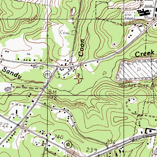 Topographic Map of Coon Creek, TX