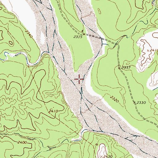 Topographic Map of Troublesome Creek, TX
