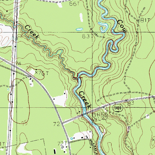 Topographic Map of Trout Creek, TX