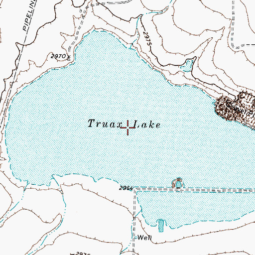 Topographic Map of Truax Lake, TX