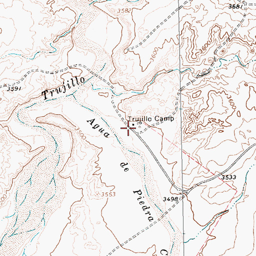 Topographic Map of Trujillo Camp, TX