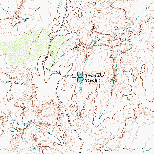 Topographic Map of Trujillo Tank, TX