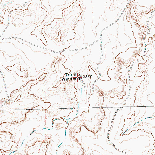 Topographic Map of Trujillo Windmill, TX