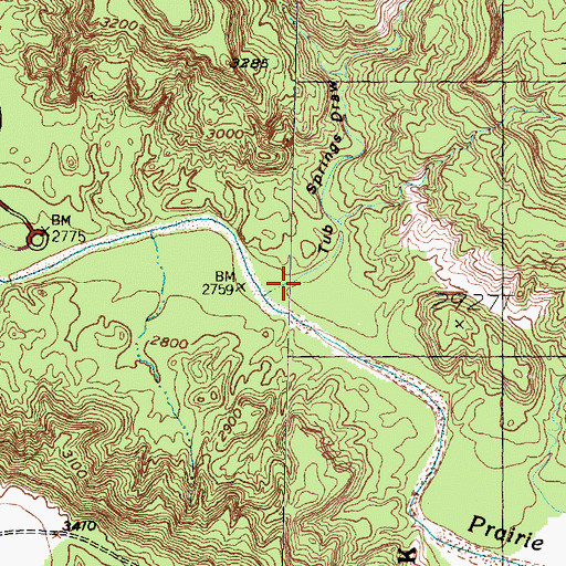 Topographic Map of Tub Springs Draw, TX
