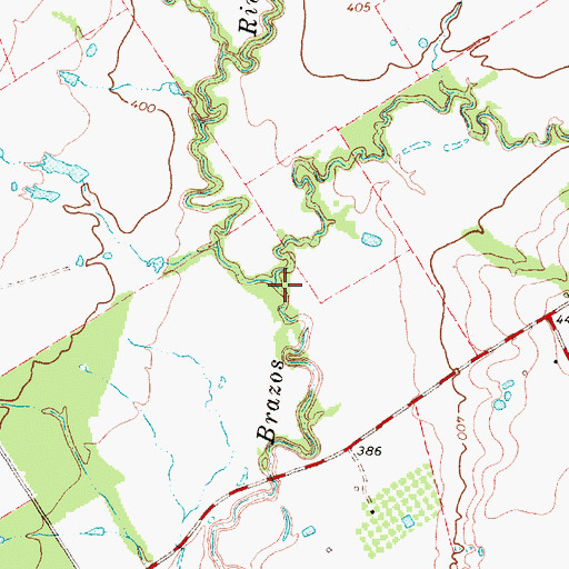 Topographic Map of Tucker Creek, TX