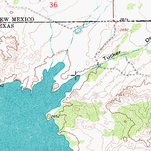Topographic Map of Tucker Draw, TX