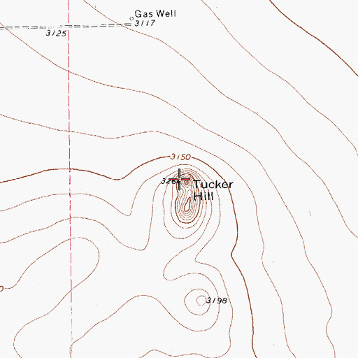 Topographic Map of Tucker Hill, TX