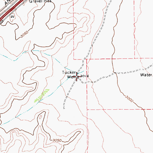 Topographic Map of Tucker Well, TX