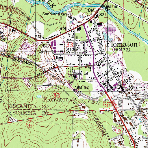 Topographic Map of Abernathy Memorial Hospital (historical), AL
