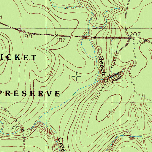 Topographic Map of Tuckers Branch, TX