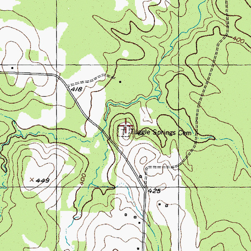Topographic Map of Tuggle Springs Cemetery, TX