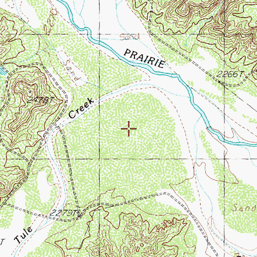 Topographic Map of Tule Creek, TX