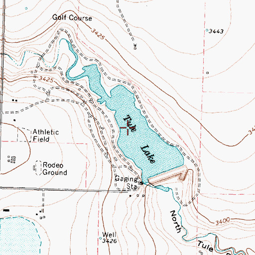 Topographic Map of Tule Lake, TX