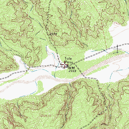 Topographic Map of Tule Pens, TX