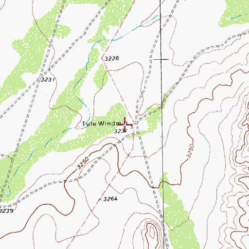 Topographic Map of Tule Windmill, TX