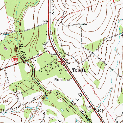 Topographic Map of Tulsita, TX