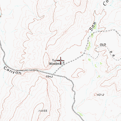 Topographic Map of Tunnel Windmill, TX