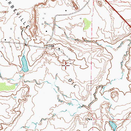 Topographic Map of Turbeville Oil Field, TX