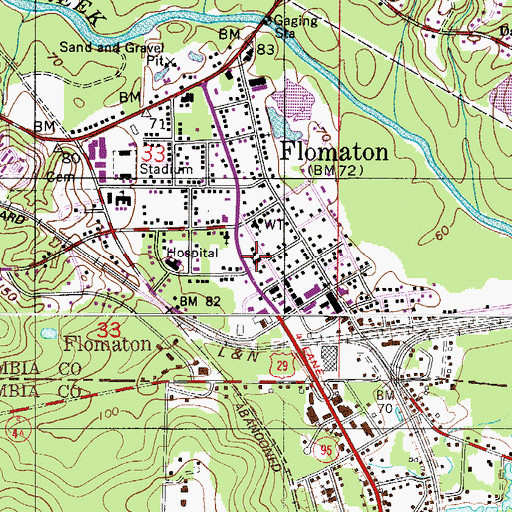 Topographic Map of Bethel Baptist Church, AL