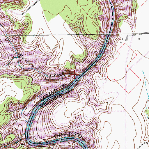 Topographic Map of Turkey Creek, TX