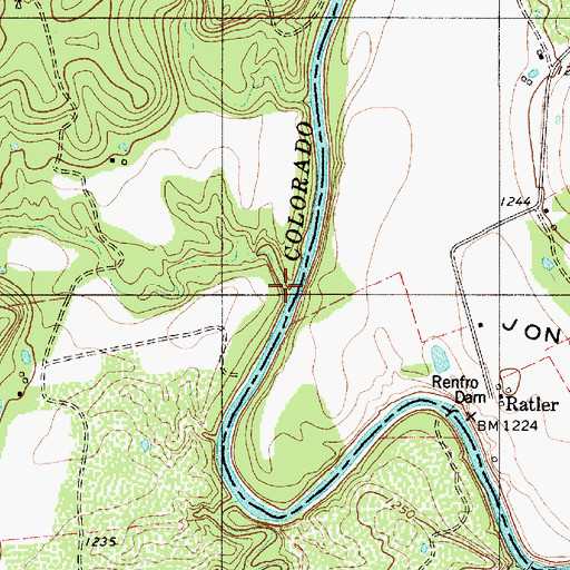 Topographic Map of Turkey Creek, TX