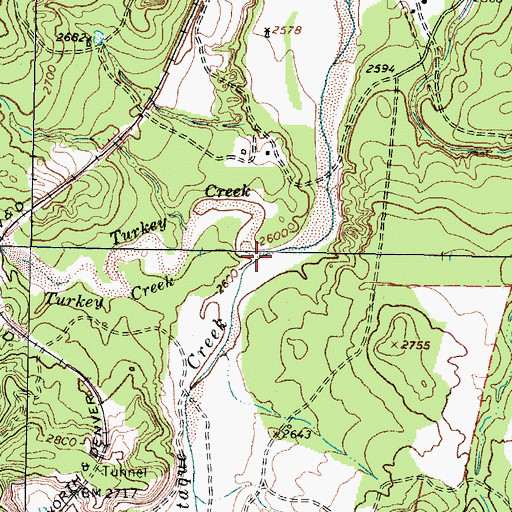 Topographic Map of Turkey Creek, TX