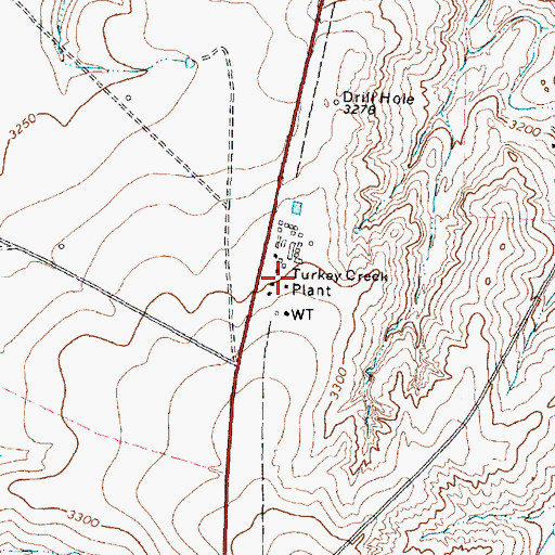 Topographic Map of Turkey Creek Plant, TX