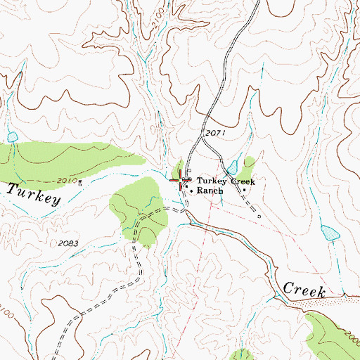 Topographic Map of Turkey Creek Ranch, TX