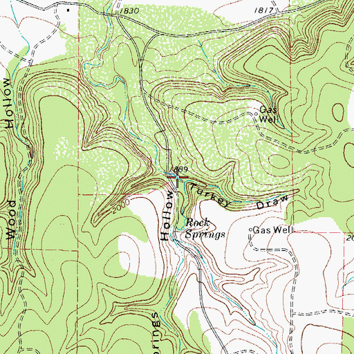 Topographic Map of Turkey Draw, TX