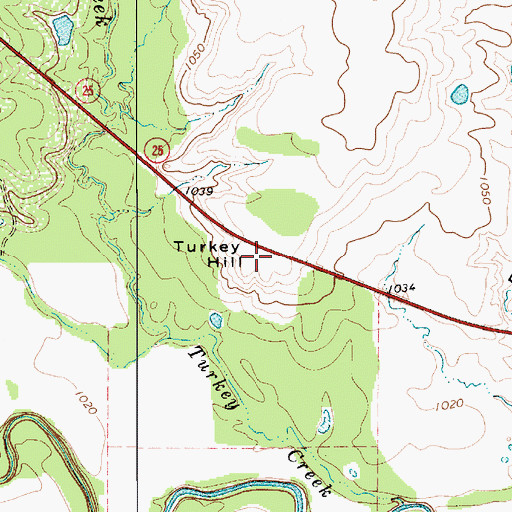 Topographic Map of Turkey Hill, TX