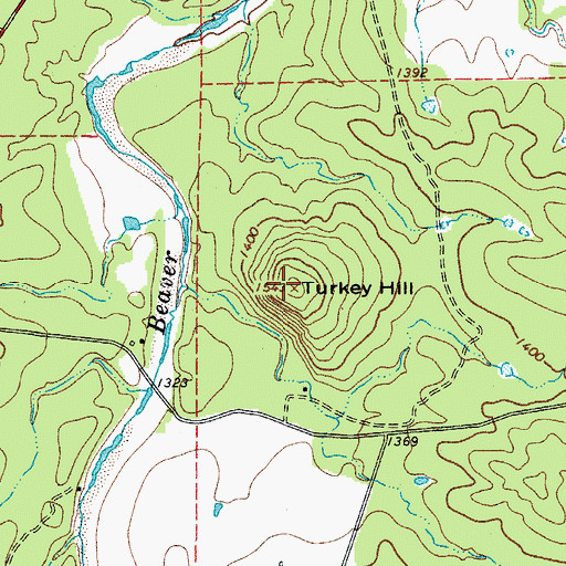 Topographic Map of Turkey Hill, TX