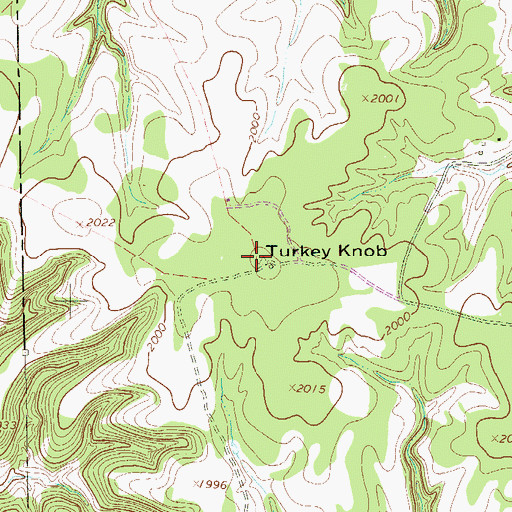 Topographic Map of Turkey Knob, TX