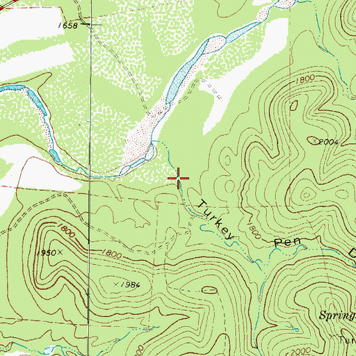 Topographic Map of Turkey Pen Draw, TX