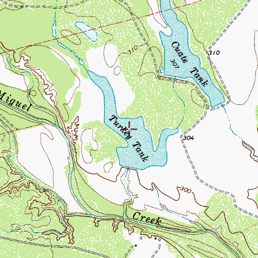 Topographic Map of Turkey Tank, TX