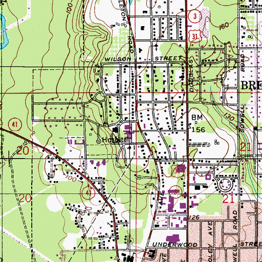 Topographic Map of D W McMillan Memorial Hospital, AL